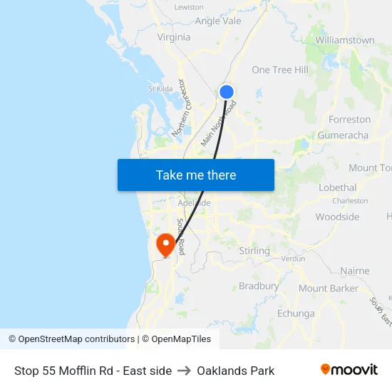 Stop 55 Mofflin Rd - East side to Oaklands Park map