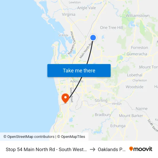 Stop 54 Main North Rd - South West side to Oaklands Park map