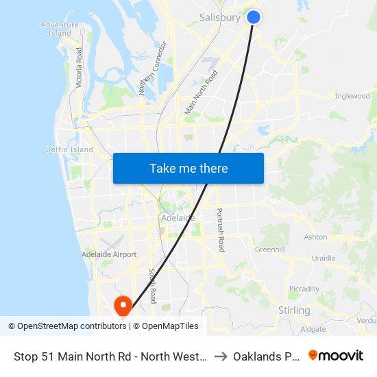 Stop 51 Main North Rd - North West side to Oaklands Park map