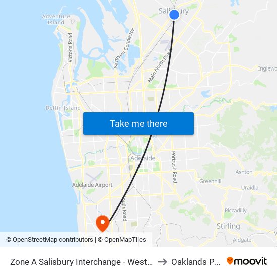 Zone A Salisbury Interchange - West Side to Oaklands Park map