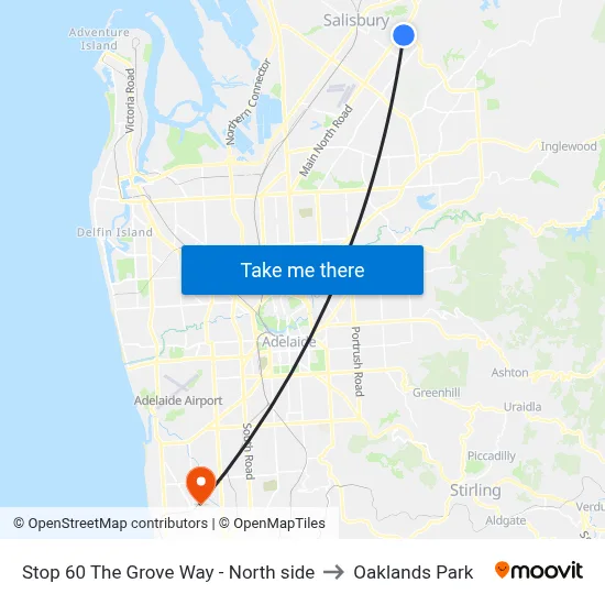 Stop 60 The Grove Way - North side to Oaklands Park map