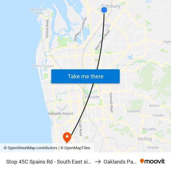 Stop 45C Spains Rd - South East side to Oaklands Park map