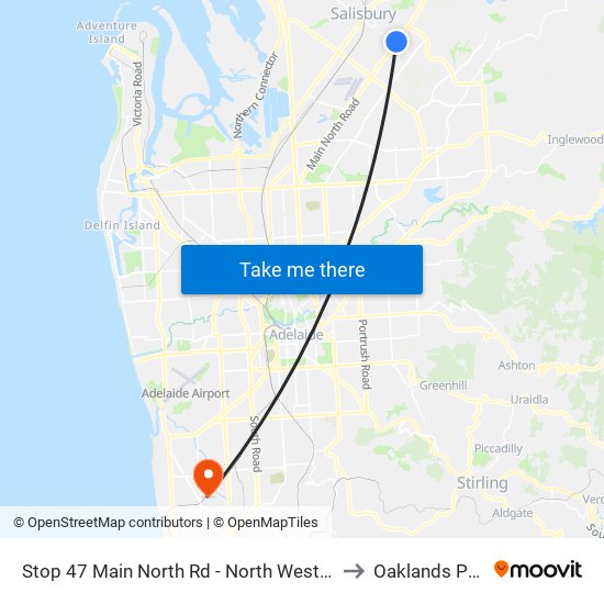 Stop 47 Main North Rd - North West side to Oaklands Park map