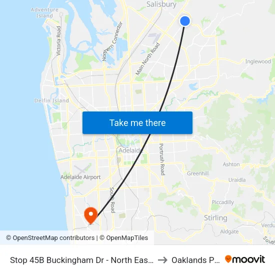 Stop 45B Buckingham Dr - North East side to Oaklands Park map