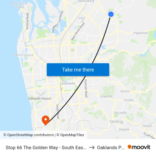 Stop 66 The Golden Way - South East side to Oaklands Park map