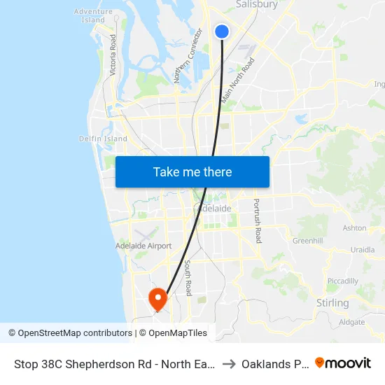 Stop 38C Shepherdson Rd - North East side to Oaklands Park map