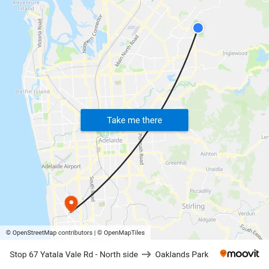 Stop 67 Yatala Vale Rd - North side to Oaklands Park map