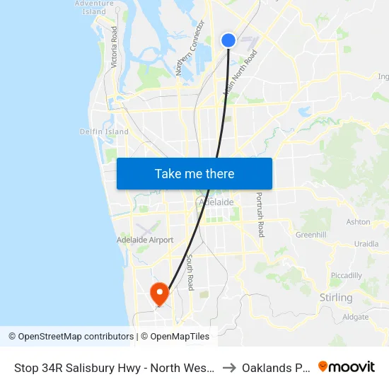 Stop 34R Salisbury Hwy - North West side to Oaklands Park map