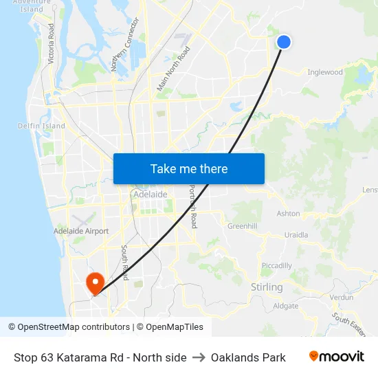 Stop 63 Katarama Rd - North side to Oaklands Park map
