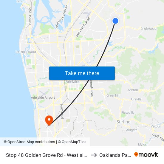 Stop 48 Golden Grove Rd - West side to Oaklands Park map