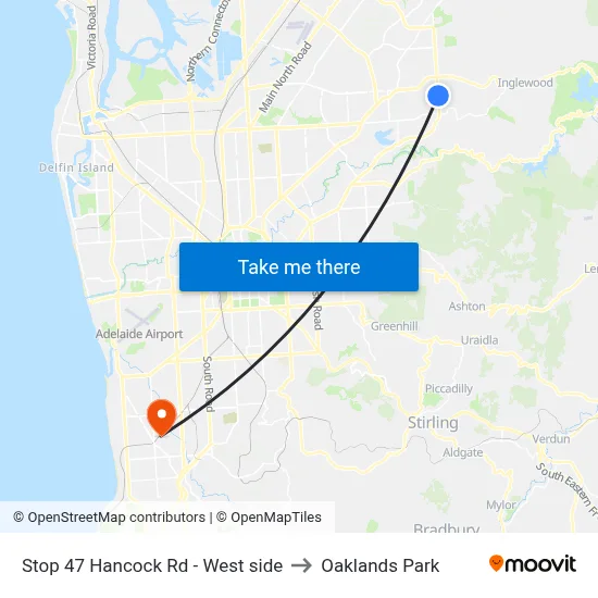 Stop 47 Hancock Rd - West side to Oaklands Park map