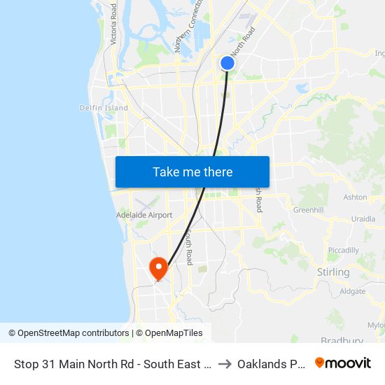 Stop 31 Main North Rd - South East side to Oaklands Park map