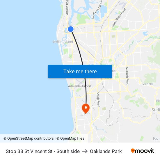 Stop 38 St Vincent St - South side to Oaklands Park map