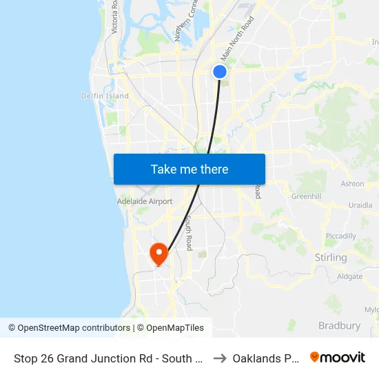 Stop 26 Grand Junction Rd - South side to Oaklands Park map