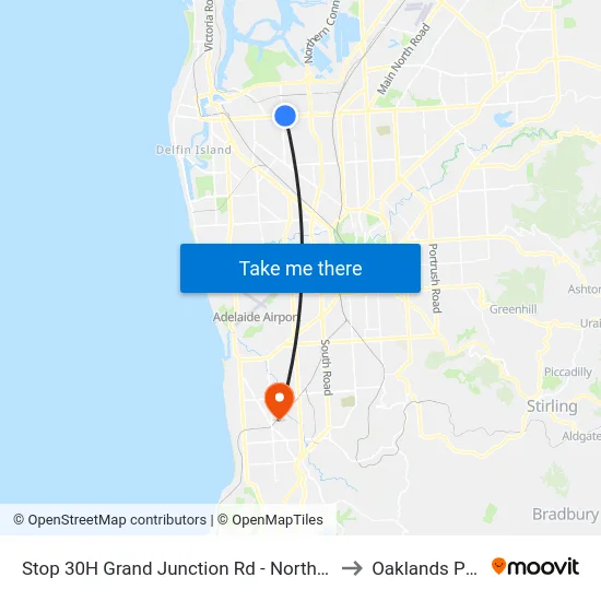 Stop 30H Grand Junction Rd - North side to Oaklands Park map