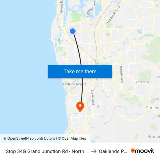 Stop 34G Grand Junction Rd - North side to Oaklands Park map