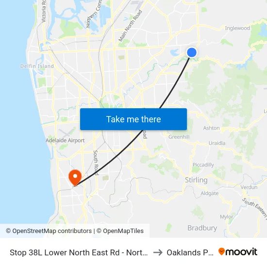 Stop 38L Lower North East Rd - North side to Oaklands Park map