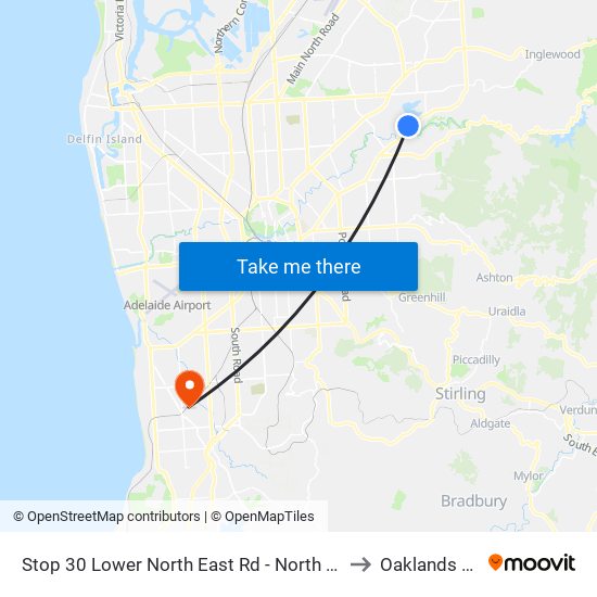 Stop 30 Lower North East Rd - North West side to Oaklands Park map