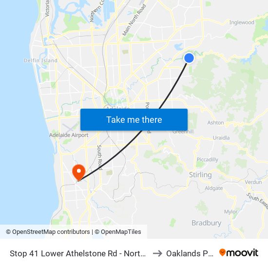 Stop 41 Lower Athelstone Rd - North side to Oaklands Park map