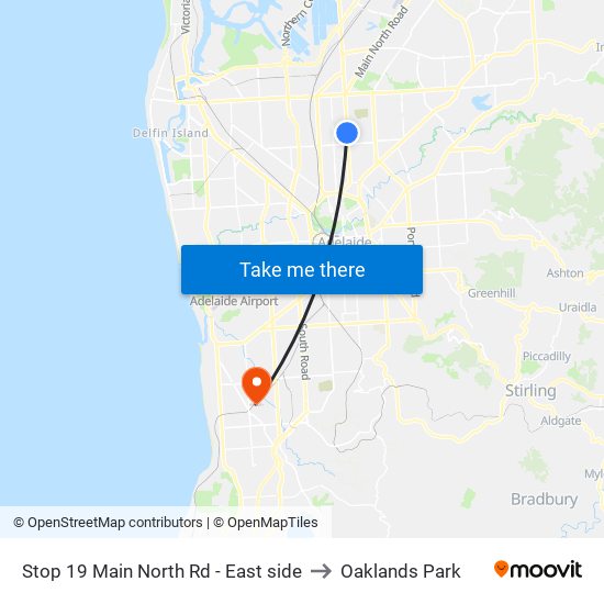 Stop 19 Main North Rd - East side to Oaklands Park map