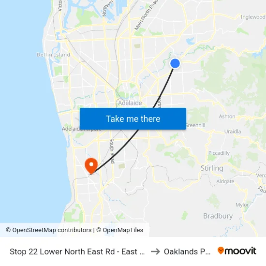 Stop 22 Lower North East Rd - East side to Oaklands Park map