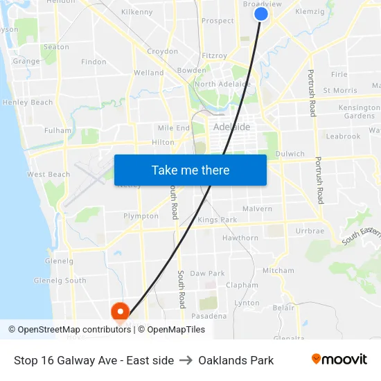 Stop 16 Galway Ave - East side to Oaklands Park map
