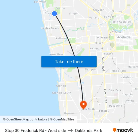 Stop 30 Frederick Rd - West side to Oaklands Park map