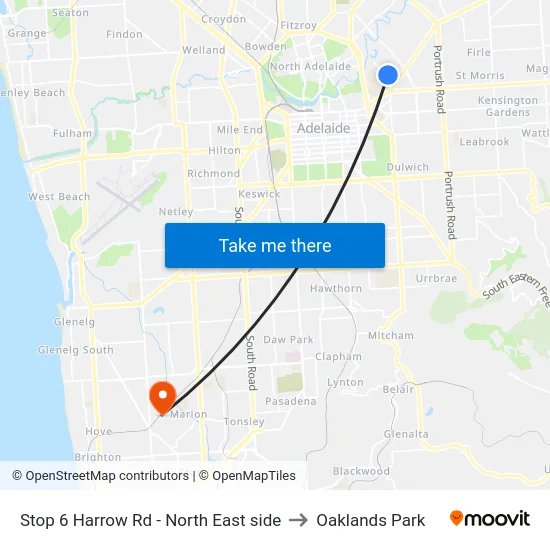 Stop 6 Harrow Rd - North East side to Oaklands Park map