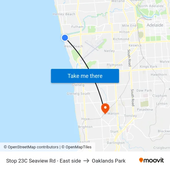 Stop 23C Seaview Rd - East side to Oaklands Park map