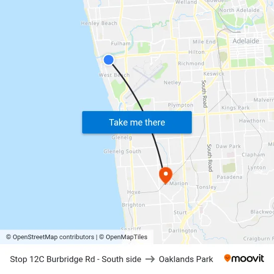 Stop 12C Burbridge Rd - South side to Oaklands Park map