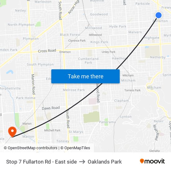 Stop 7 Fullarton Rd - East side to Oaklands Park map