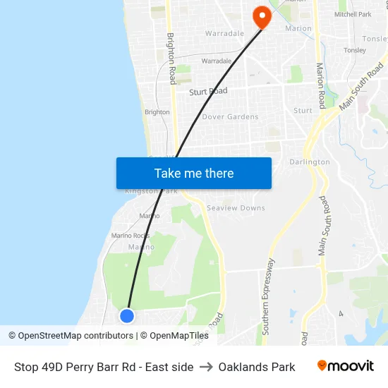 Stop 49D Perry Barr Rd - East side to Oaklands Park map