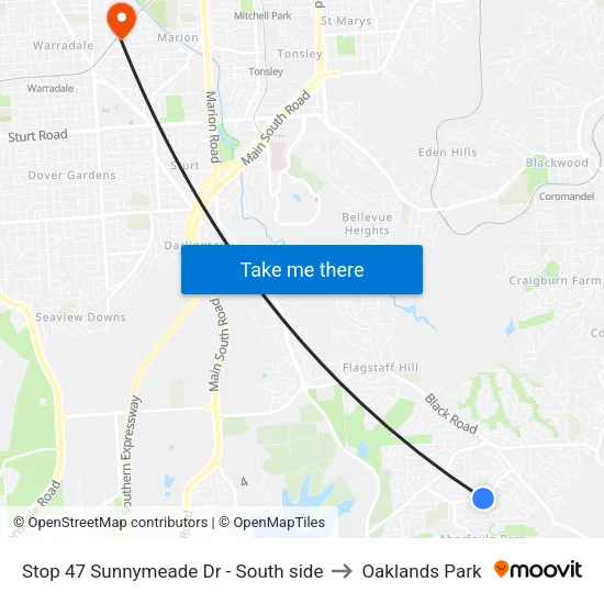 Stop 47 Sunnymeade Dr - South side to Oaklands Park map