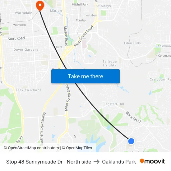 Stop 48 Sunnymeade Dr - North side to Oaklands Park map