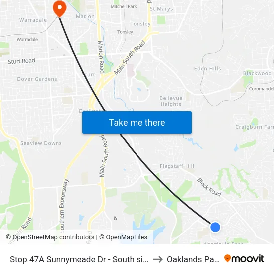 Stop 47A Sunnymeade Dr - South side to Oaklands Park map