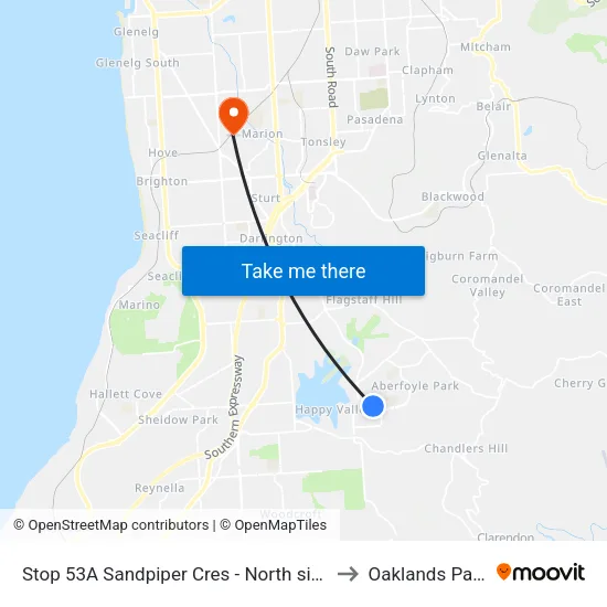 Stop 53A Sandpiper Cres - North side to Oaklands Park map
