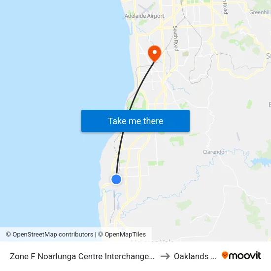 Zone F Noarlunga Centre Interchange - East side to Oaklands Park map