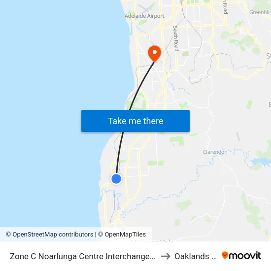 Zone C Noarlunga Centre Interchange - West side to Oaklands Park map