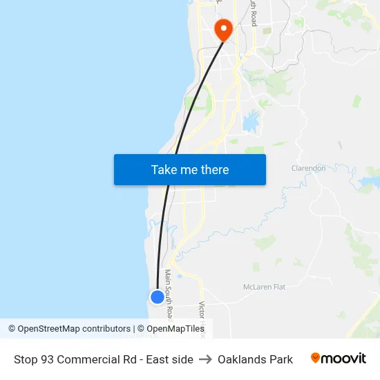 Stop 93 Commercial Rd - East side to Oaklands Park map