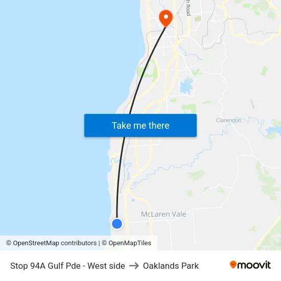 Stop 94A Gulf Pde - West side to Oaklands Park map