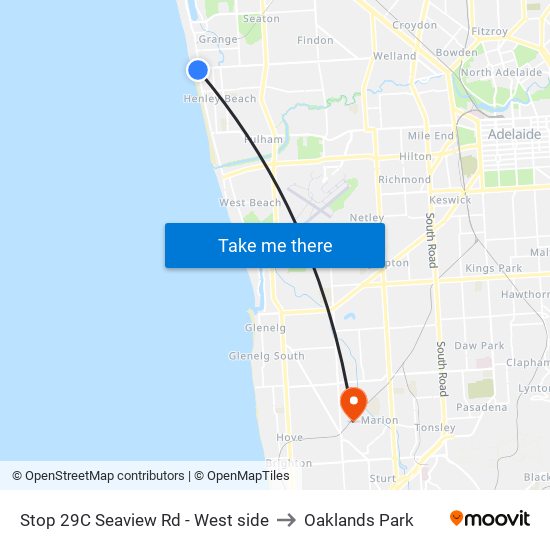 Stop 29C Seaview Rd - West side to Oaklands Park map