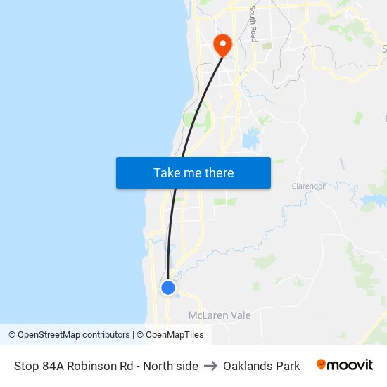 Stop 84A Robinson Rd - North side to Oaklands Park map