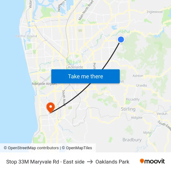Stop 33M Maryvale Rd - East side to Oaklands Park map