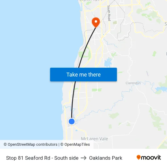 Stop 81 Seaford Rd - South side to Oaklands Park map