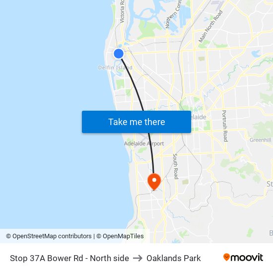 Stop 37A Bower Rd - North side to Oaklands Park map