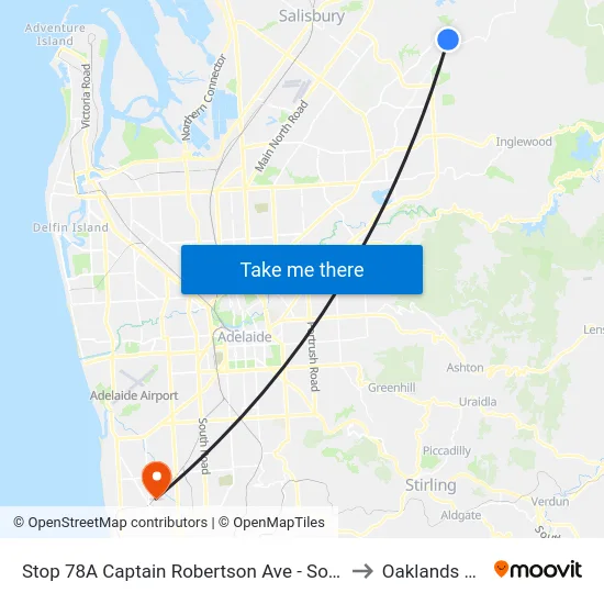 Stop 78A Captain Robertson Ave - South side to Oaklands Park map