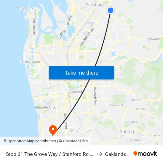 Stop 61 The Grove Way / Stanford Rd - South side to Oaklands Park map