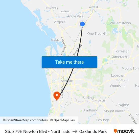 Stop 79E Newton Blvd - North side to Oaklands Park map