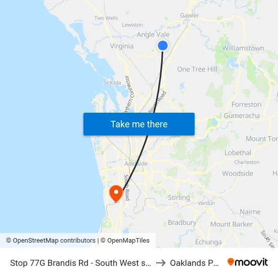 Stop 77G Brandis Rd - South West side to Oaklands Park map