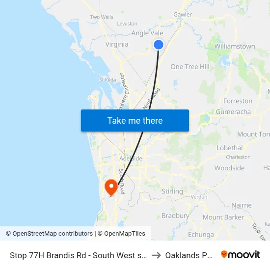 Stop 77H Brandis Rd - South West side to Oaklands Park map